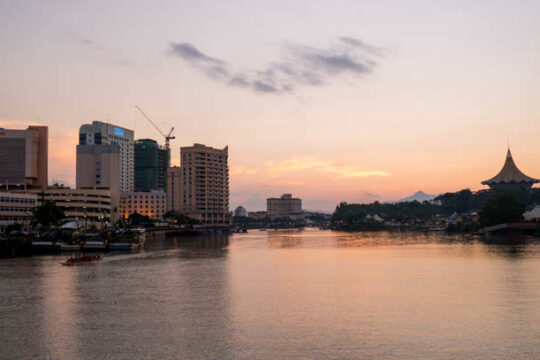 Sunset over the Kuching skyline