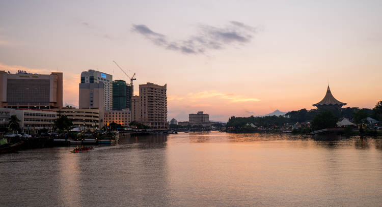 Sunset over the Kuching skyline