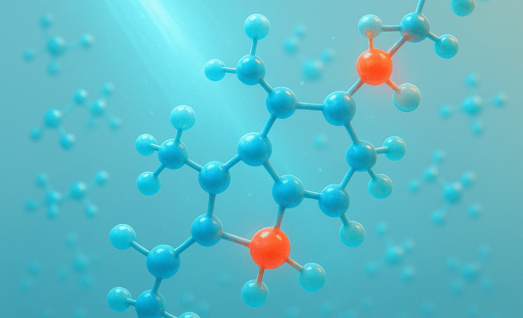 Molecular simulation visual of ageing glassy polymers exposed to UV light and oxidising agents