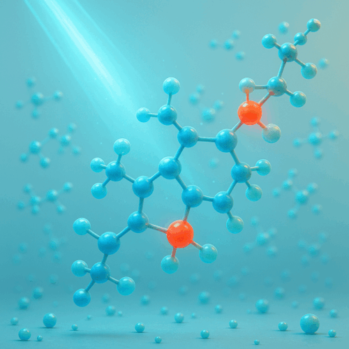Molecular simulation visual of ageing glassy polymers exposed to UV light and oxidising agents